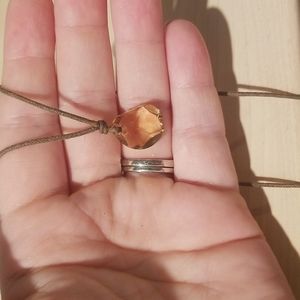 Swarovski crystal amber stone necklace